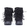 Czarne sneakersy z frędzlami na krytym koturnie Kennedy - Obuwie