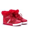 Czerwone buty sportowe z futerkiem Gracelyn - Obuwie