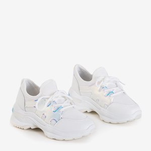 Dámská bílá sportovní obuv s holografickými vložkami Amelis - obuv