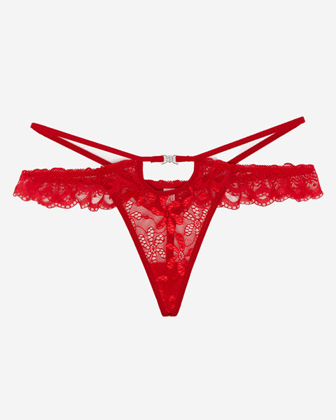 Dámská červená krajková tanga - Spodní prádlo