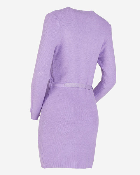 Dámská fialová svetrová tunika se stojáčkem - Oblečení
