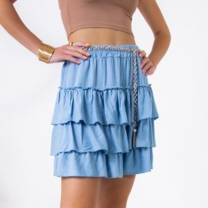 Dámská modrá lichoběžníková sukně - Oblečení