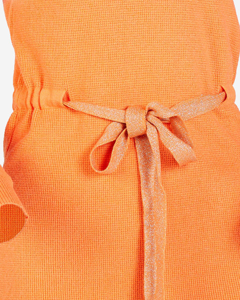 Dámská oranžová svetrová tunika se stojáčkem - Oblečení
