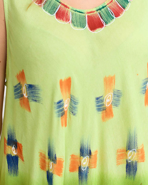 Dámská plážová pelerína zelená - květinové šaty - Oblečení