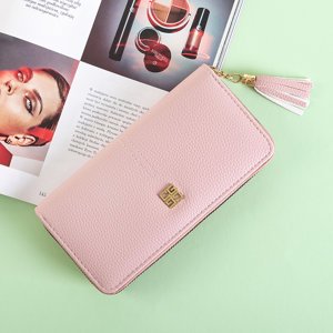 Dámská růžová peněženka s třásněmi - peněženka