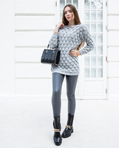Dámská šedá svetrová tunika - Oblečení