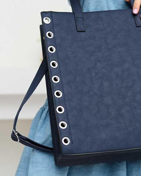 Dámská tmavě modrá nákupní taška s průchodkami - Příslušenství