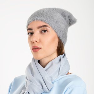 Dámská zimní čepice z šedé kožešiny - Čepice
