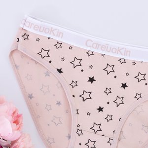 Dámské béžové slipy s hvězdami - Spodní prádlo