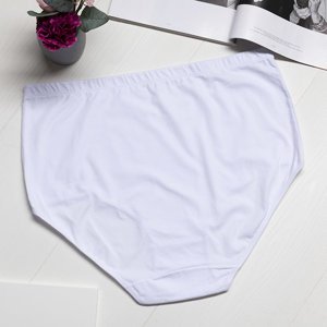 Dámské bílé bavlněné kalhotky PLUS SIZE - Spodní prádlo