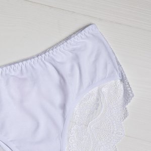 Dámské bílé bavlněné kalhotky PLUS SIZE - Spodní prádlo