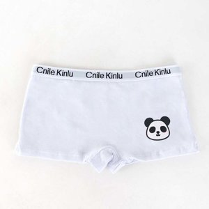 Dámské bílé boxerky s pandou - Spodní prádlo
