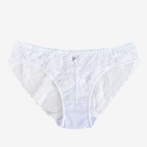 Dámské bílé krajkové kalhotky - spodní prádlo