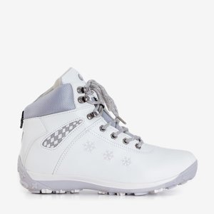 Dámské bílé sněhové boty se sněhovými vločkami Sniesavo - obuv
