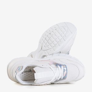 Dámské bílé sportovní tenisky s holografickými vložkami Agapila - obuv