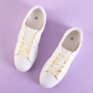 Dámské bílé sportovní tenisky se žlutými vložkami Xosi - Footwear