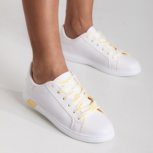 Dámské bílé sportovní tenisky se žlutými vložkami Xosi - Footwear