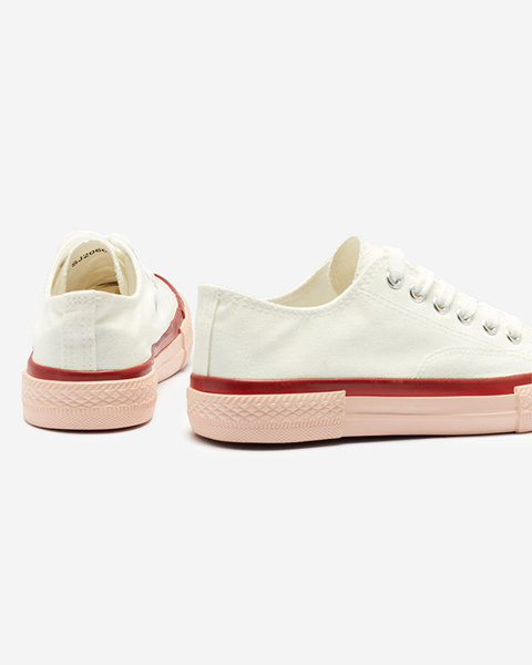 Dámské bílé tenisky s růžovou podrážkou Werisa - obuv