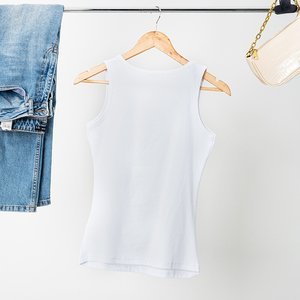 Dámské bílé tričko s ozdobami - Oblečení
