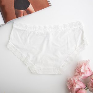 Dámské bílé třpytivé kalhotky - spodní prádlo