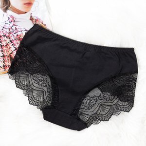 Dámské černé kalhotky s krajkou - Spodní prádlo