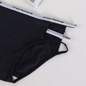 Dámské černé kalhotky s nápisy - Spodní prádlo