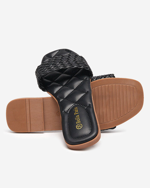 Dámské černé pantofle s pleteným páskem Cocota - Obuv
