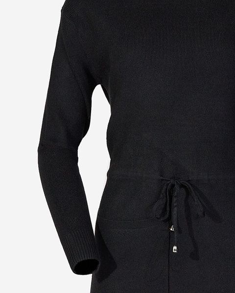Dámské černé svetrové šaty s rolákem - Oblečení