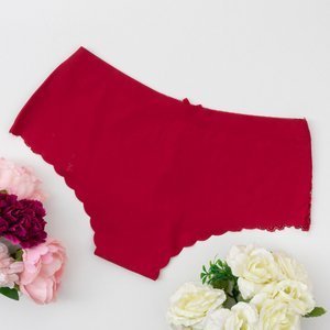 Dámské červené kalhotky s krajkou - Spodní prádlo