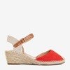 Dámské červené klínové sandály a'la espadrilles Blancoli - Obuv