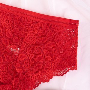 Dámské červené krajkové kalhotky - spodní prádlo