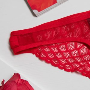 Dámské červené krajkové tanga - spodní prádlo