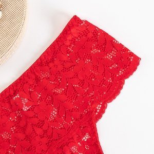 Dámské červené krajkové tanga - spodní prádlo