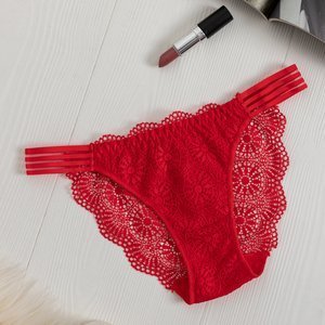 Dámské červené krajky kalhotky PLUS VELIKOST - Spodní prádlo