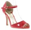 Dámské červené patentové sandály na jehlovém podpatku Guisera - obuv