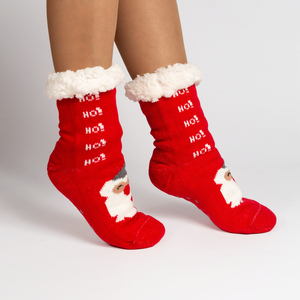 Dámské červené tlusté vánoční ponožky - spodní prádlo