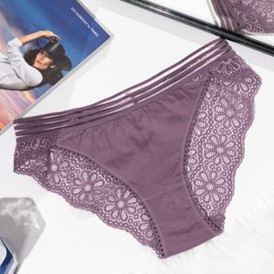 Dámské fialové kalhotky s krajkou - Spodní prádlo