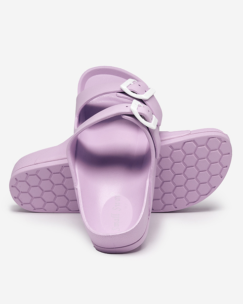 Dámské fialové pantofle se sponami Teliwo - Obuv