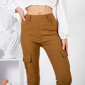 Dámské hnědé nákladní kalhoty - Oblečení