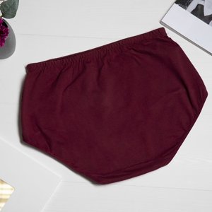 Dámské kaštanové kalhotky s krajkou PLUS SIZE - Spodní prádlo