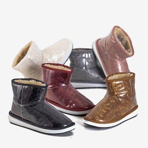 Dámské kaštanové sněhové boty s kožešinou Shon - obuv