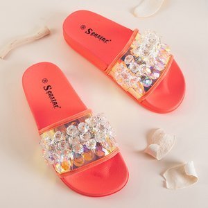 Dámské korálové sandály s kamínky Halpasi - obuv
