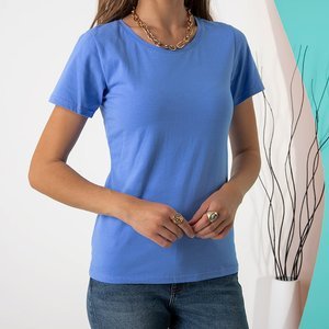 Dámské modré bavlněné tričko - oblečení