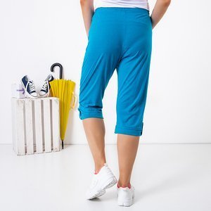 Dámské modré krátké kalhoty s kapsami - Oblečení