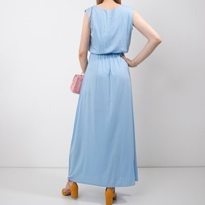 Dámské modré maxi šaty - oblečení