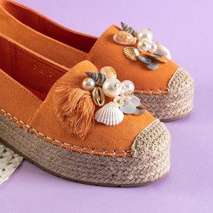 Dámské oranžové espadrilky se zdobením Ainura - obuv