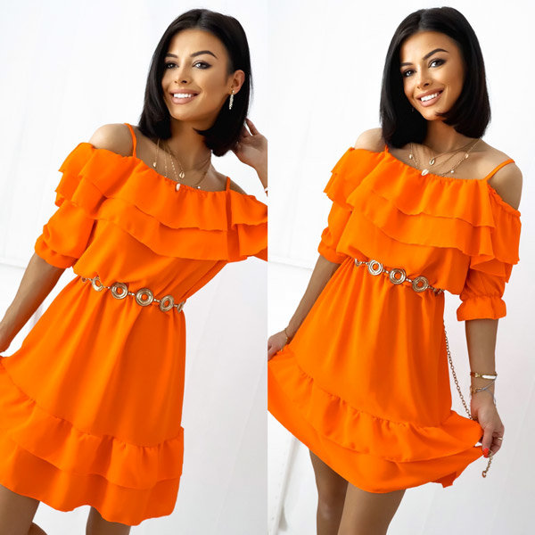 Dámské oranžové španělské šaty - Oblečení