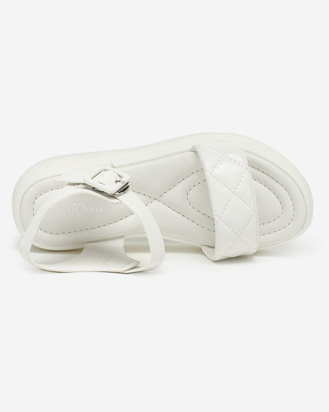 Dámské prošívané sandály na klínku z eko kůže v bílé barvě Baloui. Obuv