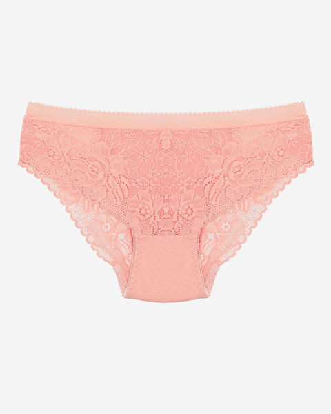Dámské růžové bavlněné kalhotky s krajkou- Spodní prádlo