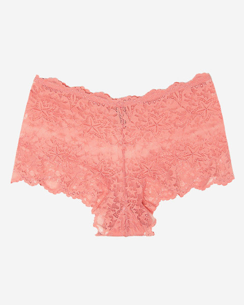 Dámské růžové krajkové boxerky - Spodní prádlo